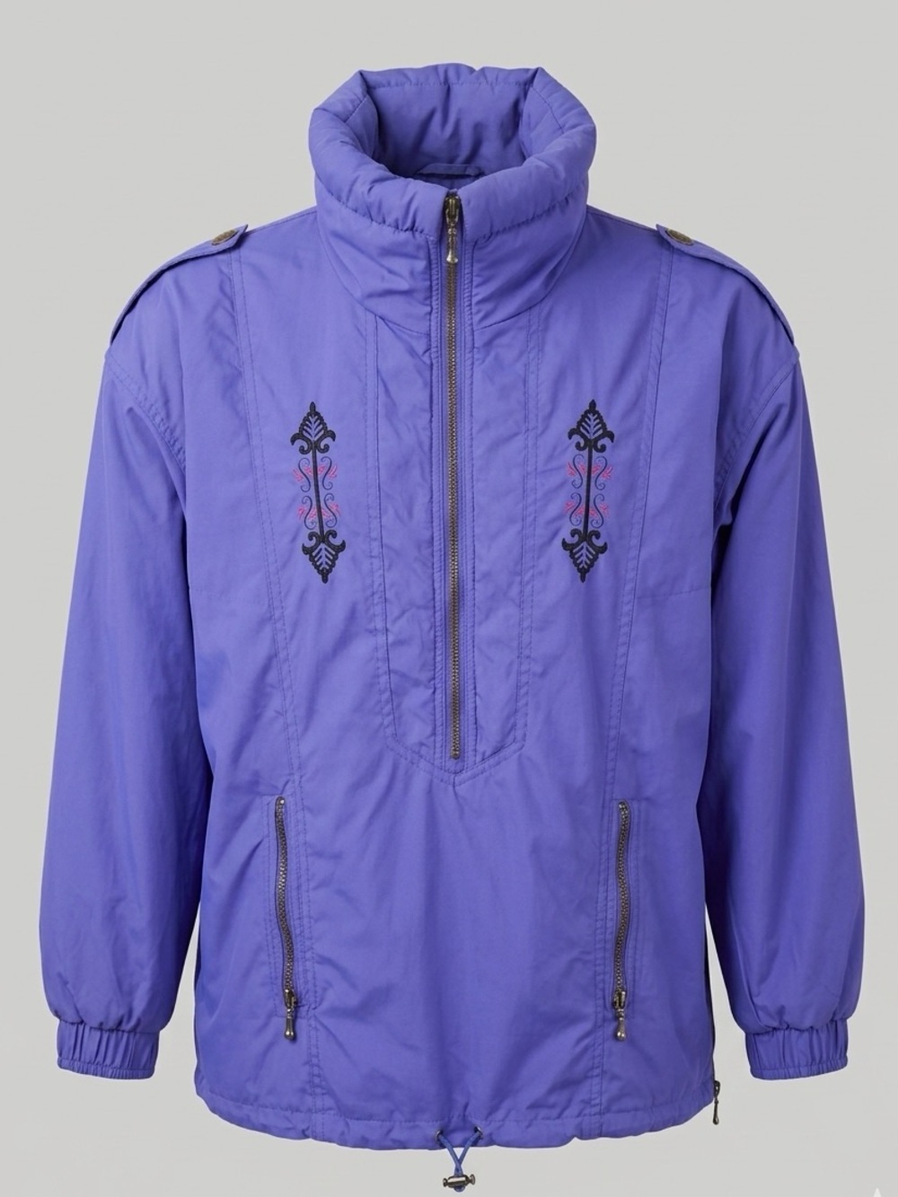 Vtg Admit Classics Skiing Passport Purple Neon Anorak Ski Jacket Size M 90s Apré